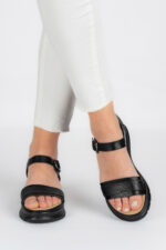 Sandale dama Lady Noir, imitatie de piele, negru - imagine 5