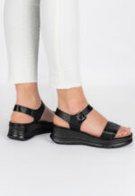 Sandale dama Lady Noir, imitatie de piele, negru - imagine 6