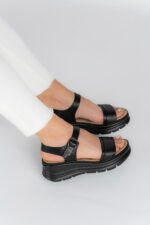 Sandale dama Lady Noir, imitatie de piele, negru - imagine 8