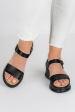 Sandale dama Lady Noir, imitatie de piele, negru - imagine 10