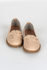 Balerini dama Lady Bow, imitatie de piele, bej - imagine 16