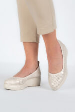 Pantofi dama Lady Luna, imitatie de piele, bej - imagine 5