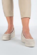 Pantofi dama Lady Luna, imitatie de piele, bej - imagine 6