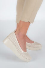 Pantofi dama Lady Luna, imitatie de piele, bej - imagine 9