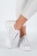 Adidasi dama Lady Conf , imitatie de piele, alb - imagine 3