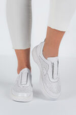 Adidasi dama Lady Conf , imitatie de piele, alb - imagine 6