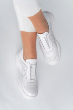 Adidasi dama Lady Conf , imitatie de piele, alb - imagine 15