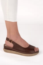 Sandale dama Lady Accent Brown , imitatie de piele, maro - imagine 2