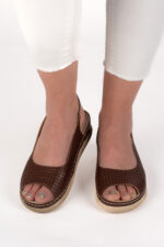 Sandale dama Lady Accent Brown , imitatie de piele, maro - imagine 4