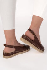 Sandale dama Lady Accent Brown , imitatie de piele, maro - imagine 5