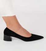 Pantofi dama Lady Azuria Black, material textil, negru - imagine 6