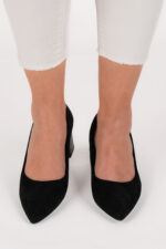 Pantofi dama Lady Azuria Black, material textil, negru - imagine 3
