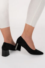 Pantofi dama Lady Azuria Black, material textil, negru - imagine 4