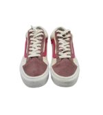 Tenisi dama Vans, 39, piele intoarsa, material textil, alb  mov - imagine 3