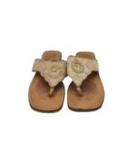 Saboti dama 38, material textil, bej - imagine 3