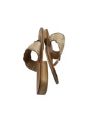 Saboti dama 38, material textil, bej - imagine 4