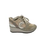Adidasi dama Geox, 38, piele intoarsa, material textil, piele, crem gri