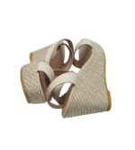 Sandale dama 39, imitatie de piele, alb - imagine 4