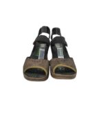 Sandale dama Camper, 40, piele intoarsa, material textil, negru maro - imagine 4