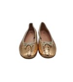 Balerini dama 36, imitatie de piele, auriu - imagine 3