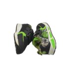 Adidasi copii 26, imitatie de piele, material textil, negru verde - imagine 4