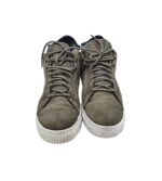 Tenisi barbati Puma, 46, piele intoarsa, gri - imagine 3