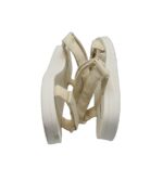 Sandale dama H&M, 41, material textil, alb - imagine 4