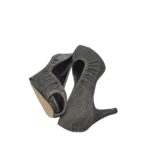 Pantofi dama Menbur 39, material textil, gri - imagine 4