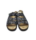 Sandale dama 42, piele intoarsa, negru gri - imagine 3
