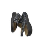 Sandale dama 42, piele intoarsa, negru gri - imagine 4