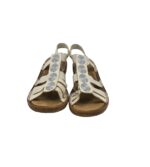 Sandale dama Rieke 38 , imitatie de piele, material textil, alb - imagine 3