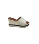 Saboti dama Fashion, 35, imitatie de piele, alb