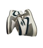 Adidasi barbati  43, imitatie de piele, material textil, alb gri - imagine 4