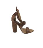 Sandale dama Zara 37, imitatie de piele, bej
