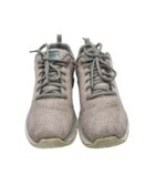 Adidasi dama Skechers, 39, material textil, bej - imagine 3