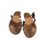 Sandale dama 40, piele intoarsa, maro - imagine 2
