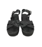 Sandale dama 40, imitatie de piele, negru - imagine 3
