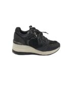 Adidasi dama Tamaris, 40, imitatie de piele, material textil, piele, negru