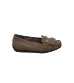 Mocasini dama Si 40, piele intoarsa, bej