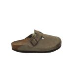 Saboti barbati Birkenstock 43, piele intoarsa, bej