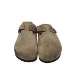 Saboti barbati Birkenstock 43, piele intoarsa, bej - imagine 3