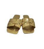 Saboti dama  42, imitatie de piele, auriu - imagine 3