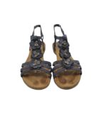 Sandale dama 41, imitatie de piele, gri - imagine 4