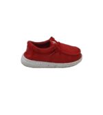Mocasini copii Dude, 33, material textil, rosu