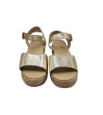 Sandale dama Papaya 38, imitatie de piele, auriu - imagine 3