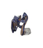 Saboti dama 35, imitatie de piele, albastru - imagine 4