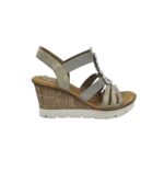Sandale dama 41, imitatie de piele, material textil, gri