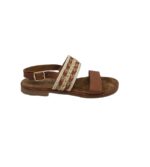 Sandale dama Cox, 39, material textil, piele, maro