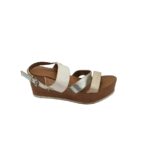 Sandale dama 38, imitatie de piele, alb gri