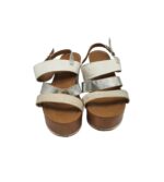 Sandale dama 38, imitatie de piele, alb gri - imagine 5